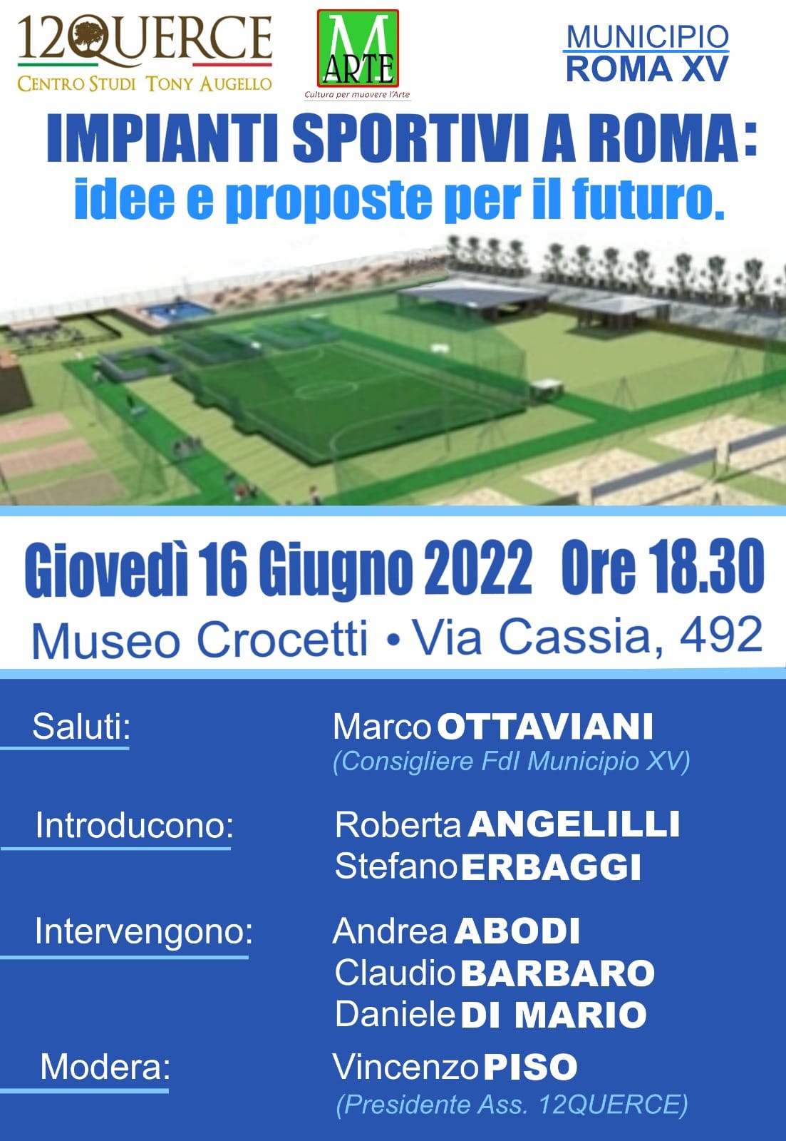 EVENTO. “Impianti sportivi a Roma: idee e proposte per il futuro”